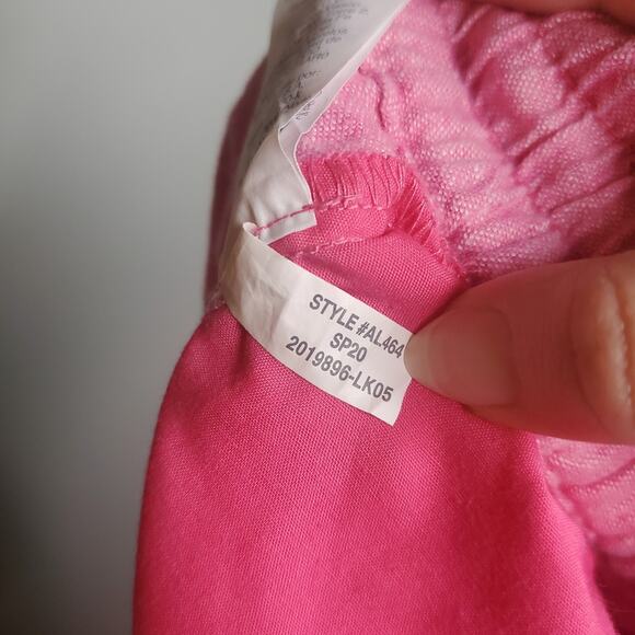 J.Crew Factory Linen-Cotton Drawstring Pant Pink Linen Cotton Blend Women's 8 - Picture 12 of 15